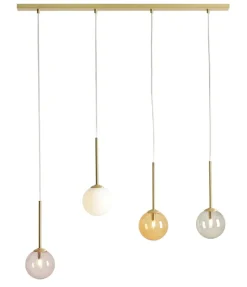 Best Ozdobna lampa wisząca z czterema kloszami 1119L40 z serii BOSSO | Kaja Żyrandole Nowoczesne