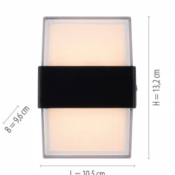 Sklep Kaja Ozdobny kinkiet ogrodowy LED, góra-dół 9480-13 z serii CARA | Kaja