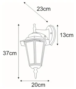 Sklep Kaja Ozdobny kinkiet zewnętrzny K-5009A DOWN CZ/ZŁ STANDARD | Kaja
