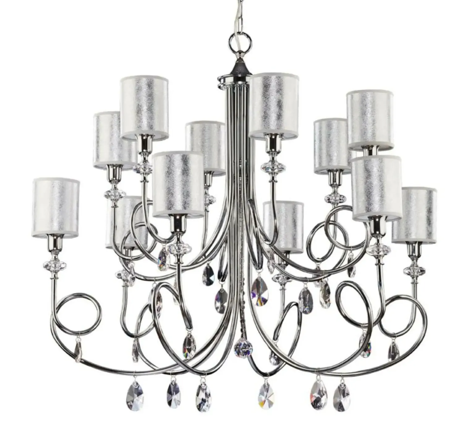 Sklep Kaja Pałacowa, srebrna lampa wisząca JUP 1596 DELFINA | Kaja Oświetlenie