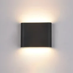 Sklep Kaja Płaska, czarna lampa elewacyjna LED PL-206B ROMANO | Kaja Oświetlenie