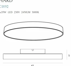 Sklep Kaja Płaski, czarny plafon LED do sypialni MX C0232 HARD | Kaja Oświetlenie