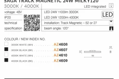 Sklep Kaja Płaski reflektor LED do szyny magnetycznej jednofazowej AZ4608 SAGA