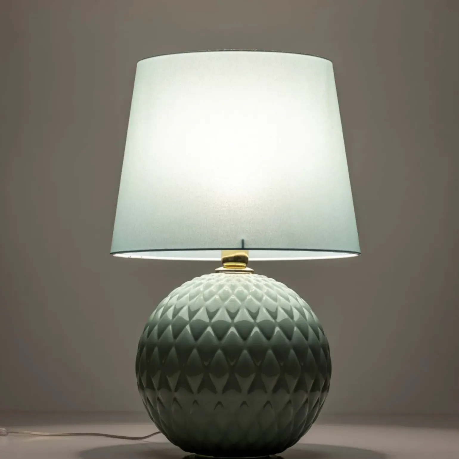Sklep Kaja Pastelowa, zielona lampka z miętowym abażurem TK 5903 SANTANA | Kaja