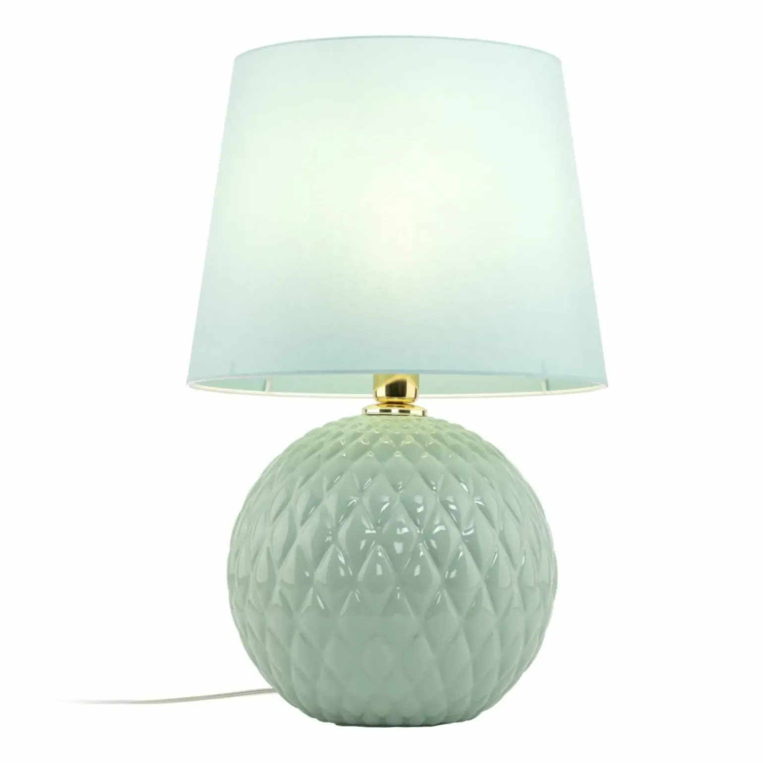 Sklep Kaja Pastelowa, zielona lampka z miętowym abażurem TK 5903 SANTANA | Kaja