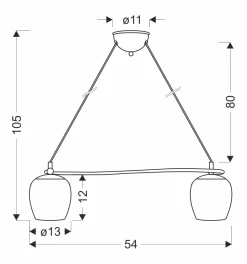 Sklep Kaja Patynowy zwis z kremowymi kloszami 32-11053 SERANO | Kaja Oświetlenie