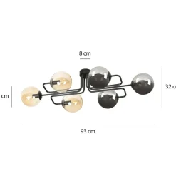 Store Personalizowana lampa sufitowa z kloszami 834/6A2 | Kaja Oświetlenie Żyrandole Nowoczesne