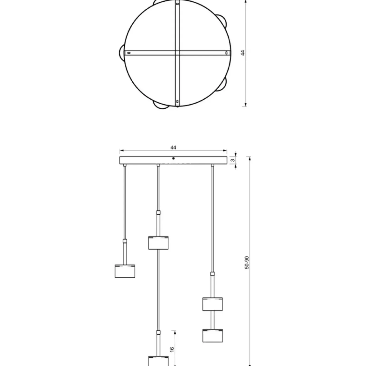 Outlet Pięć punktów świetlnych, lampa wisząca MLP7769 z serii ARENA | Kaja Oświetlenie Żyrandole Nowoczesne