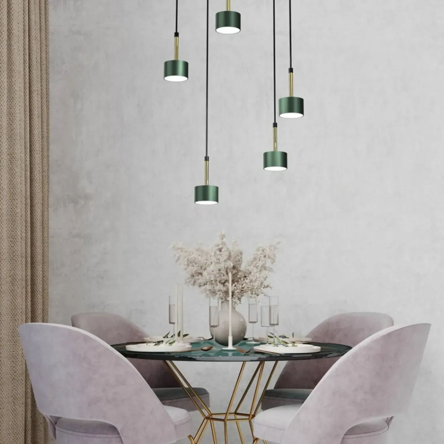 Outlet Pięć punktów świetlnych, lampa wisząca MLP7769 z serii ARENA | Kaja Oświetlenie Żyrandole Nowoczesne