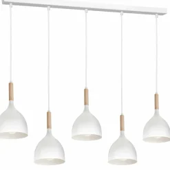 Discount Pięć źródeł światła, podłużna lampa wisząca LX 3711 z serii NOAK WOOD Żyrandole Nowoczesne