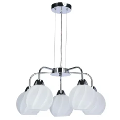 Store Pięcioramienna, chromowana lampa wisząca 35-23841 LARIX | Kaja Żyrandole Nowoczesne
