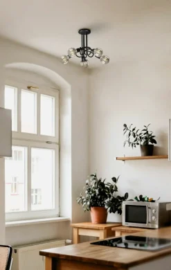 Best Pięcioramienna, loftowa lampa sufitowa K-3621 DEZE | Kaja Oświetlenie Żyrandole Nowoczesne