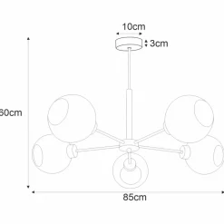 Best Pięcioramienny żyrandol do salonu K-4857 LAMBERT | Kaja Oświetlenie Żyrandole Nowoczesne