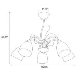 Sklep Kaja Pięcioramienny żyrandol do salonu K-JSL-6218/5 CHR ARON | Kaja