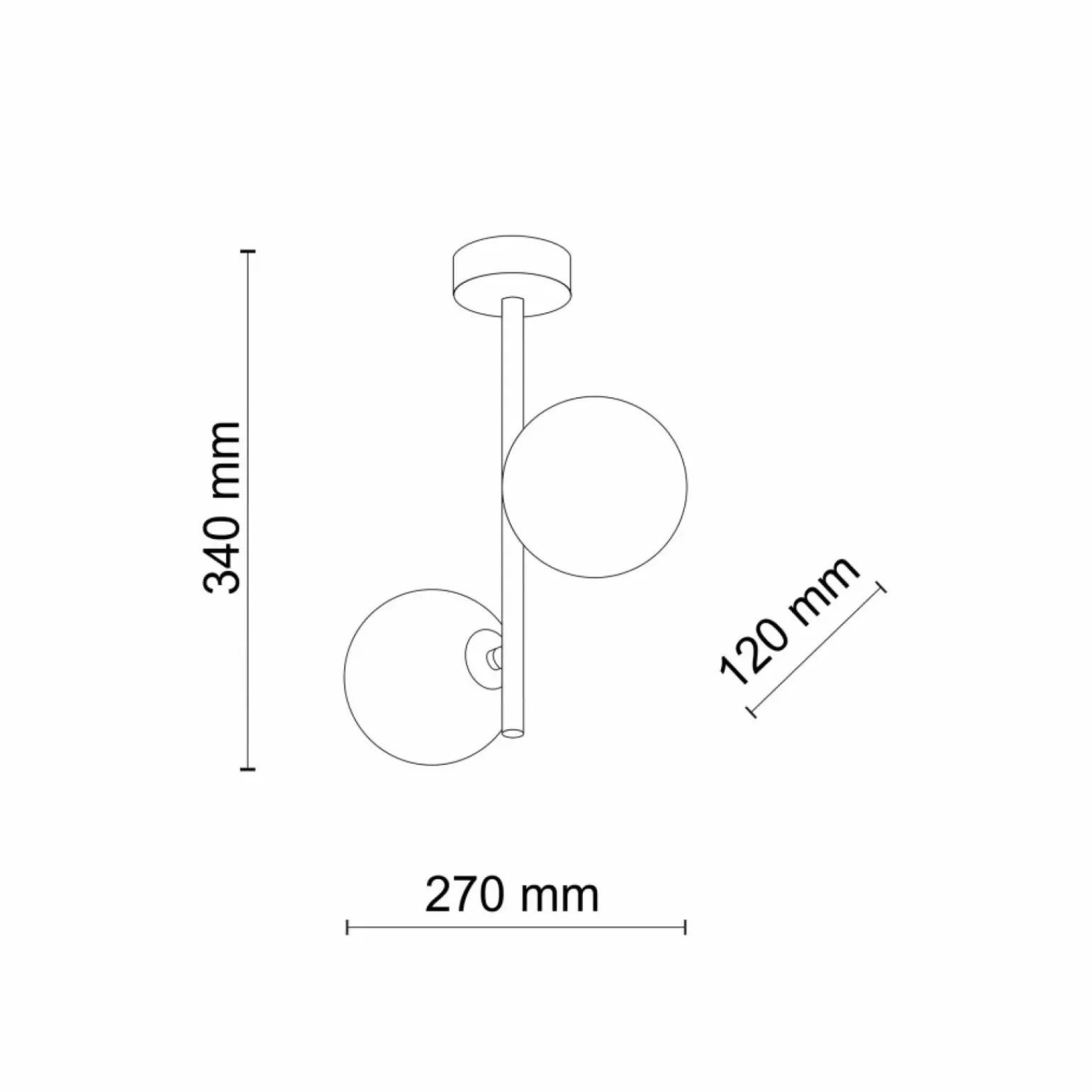 Best Sale Pionowa lampa sufitowa z lustrzanymi kloszami TK 6706 z serii ESTERA Żyrandole Nowoczesne