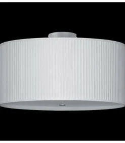 Sklep Kaja Plafon ⌀80cm z prążkowanym, białym abażurem 67542 NODO | Kaja