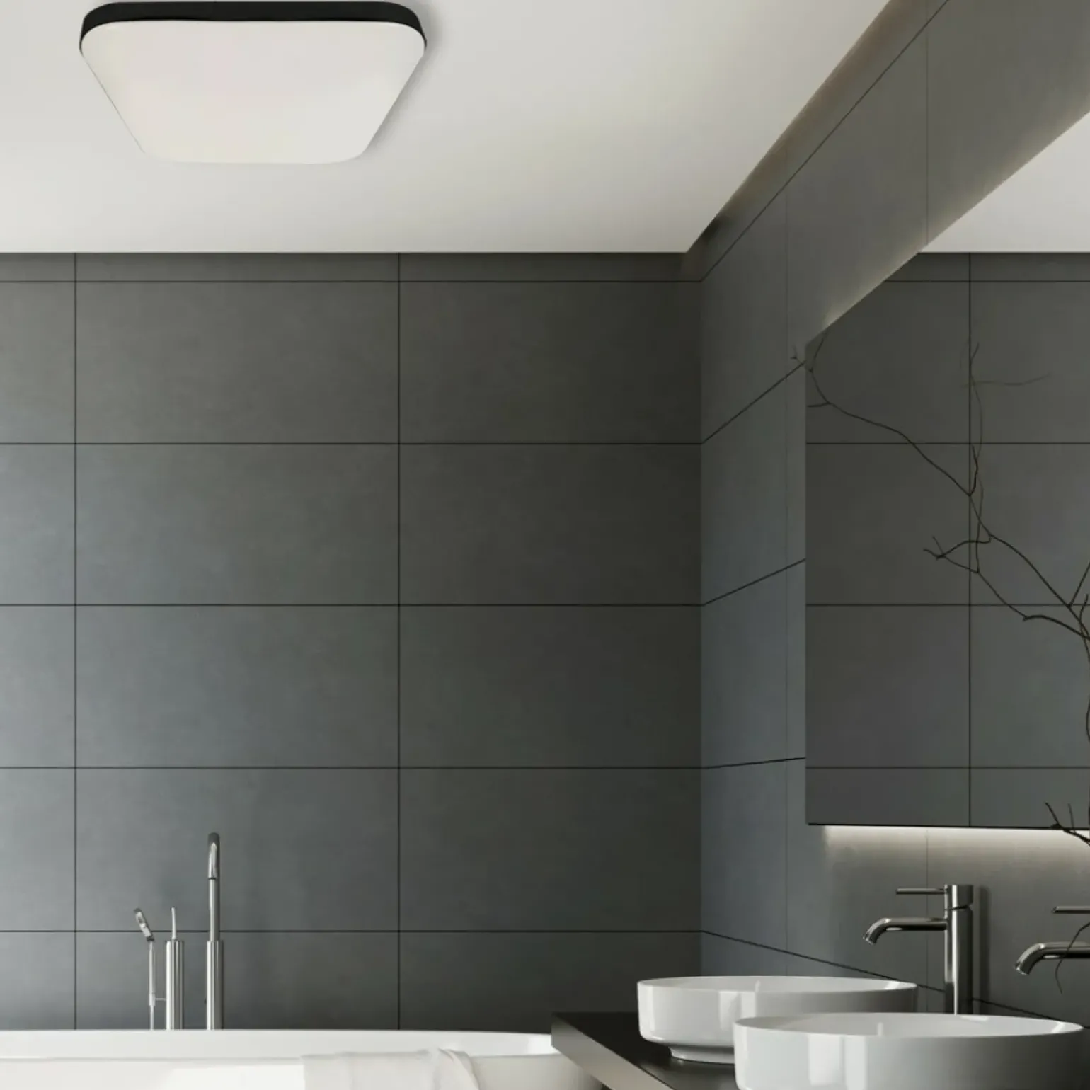 Sklep Kaja Plafon w kształcie kwadratu z czarnym paskiem ML7971 z serii NEMO | Kaja Oświetl