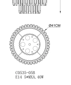 Sklep Kaja Plafon w stylu glamour, do salonu C0535-05B-F4J7 z serii GLADIUS