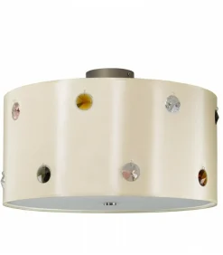 Sklep Kaja Plafon z beżowym, zdobionym abażurem 67240 RONDO | Kaja Oświetlenie