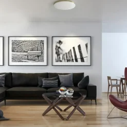 Sklep Kaja Plafon z dekoracyjnymi paskami w złotym kolorze ML0250 z serii BEVER | Kaja Oświ