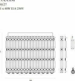 Sklep Kaja Plafon z kryształków Ø40cm, do sypialni MX C0127 PUCCINI | Kaja