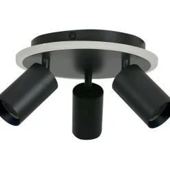 Sklep Kaja Plafon z ledem i trzema reflektorami LP-0612/3C ROUND BK PARMA | Kaja