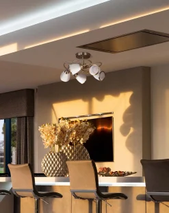 Sklep Kaja Plafon z mlecznymi kloszami K-JSL-6059/5 AB PLATO | Kaja Oświetlenie