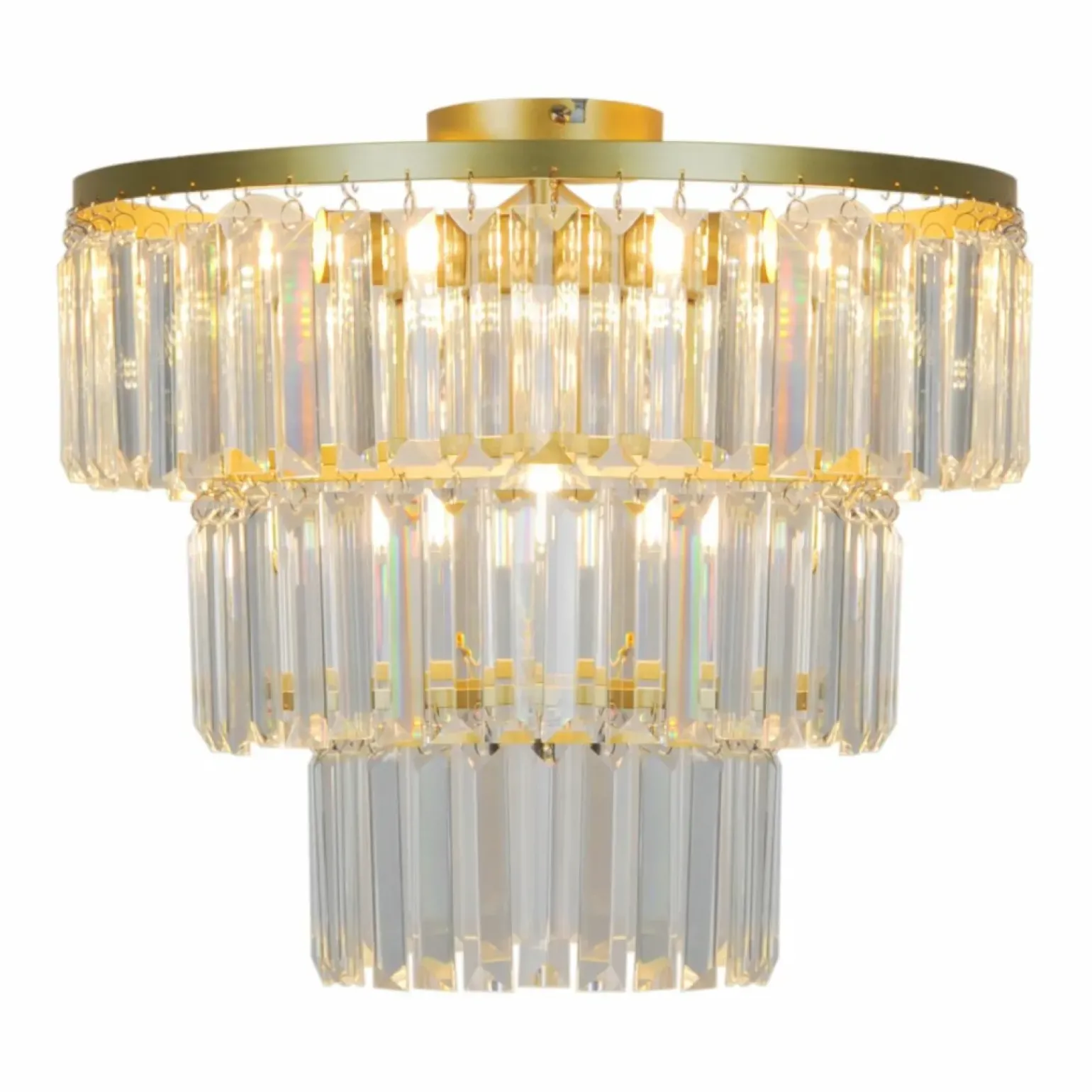 Outlet Plafoniera z wiszącymi kryształkami P17127-4-GD TIFANNY | Kaja Żyrandole Nowoczesne