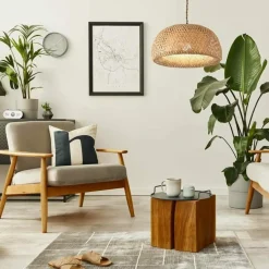 Store Pleciona, naturalna lampa wisząca ABR-NLW36-BH-E27 BOHO | Kaja Żyrandole Nowoczesne