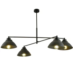 Store Poczwórna lampa wisząca z metalowymi kloszami 1211/4 z serii MAVERICK Żyrandole Nowoczesne