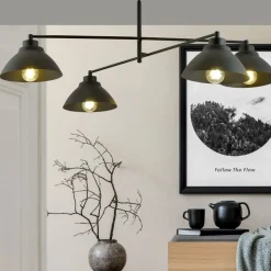 Store Poczwórna lampa wisząca z metalowymi kloszami 1211/4 z serii MAVERICK Żyrandole Nowoczesne