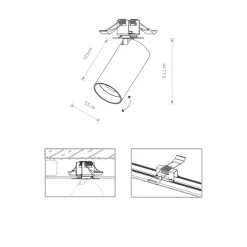 Sklep Kaja Podtynkowa lampa, reflektor ze złotym wnętrzem 7683 | Kaja Oświetlenie
