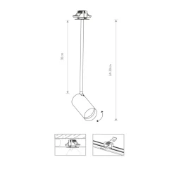 Sklep Kaja Podtynkowa lampa sufitowa, tuba, 7742 | Kaja Oświetlenie