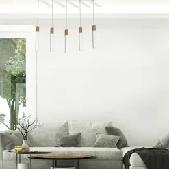 Hot Podłużna lampa wisząca, pięć źródeł światła MLP7477 z serii SOLO SAWN | Kaja Ośw Żyrandole Nowoczesne