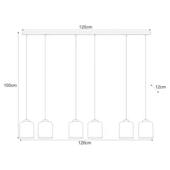 Cheap Podłużna lampa wisząca z sześcioma kloszami K-5577 z serii MI Żyrandole Nowoczesne