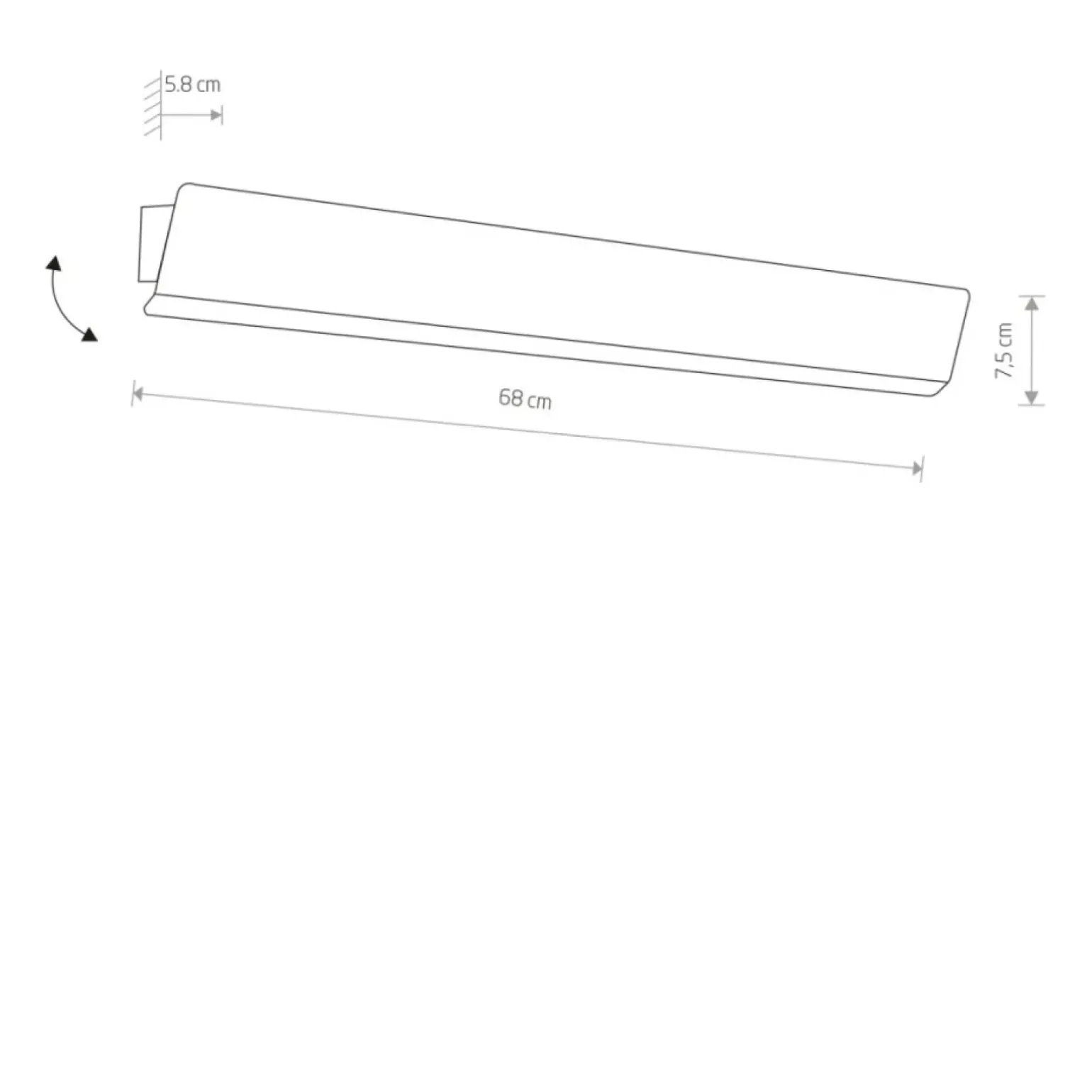 Sklep Kaja Podłużny kinkiet ścienny, w m kolorze 7543 | Kaja Oświetlenie