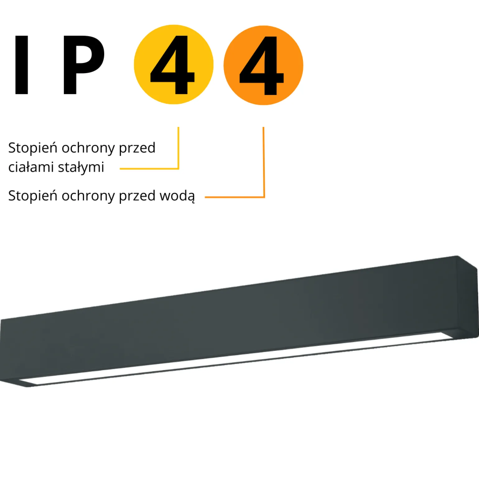 Sklep Kaja Podłużny, wąski plafon LED 63cm LP-7001/1C BK-63 18 CCT IBROS | Kaja