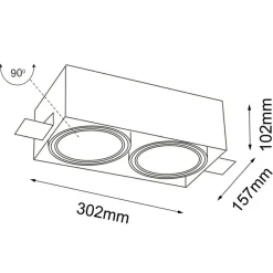 Sklep Kaja Podwójna, biała lampa podtynkowa ANT 7328 KOMORO | Kaja Oświetlenie