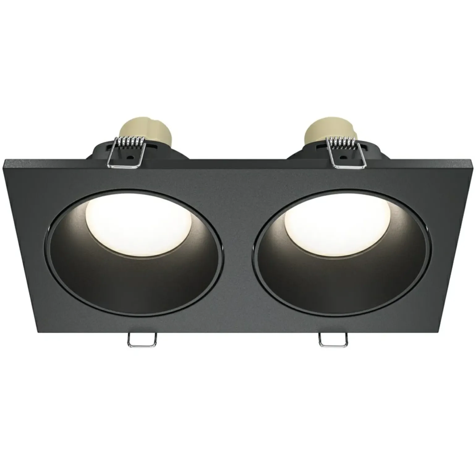 Sklep Kaja Podwójna, czarna oprawa wpustowa na gwint GU10 DL033-2-02B