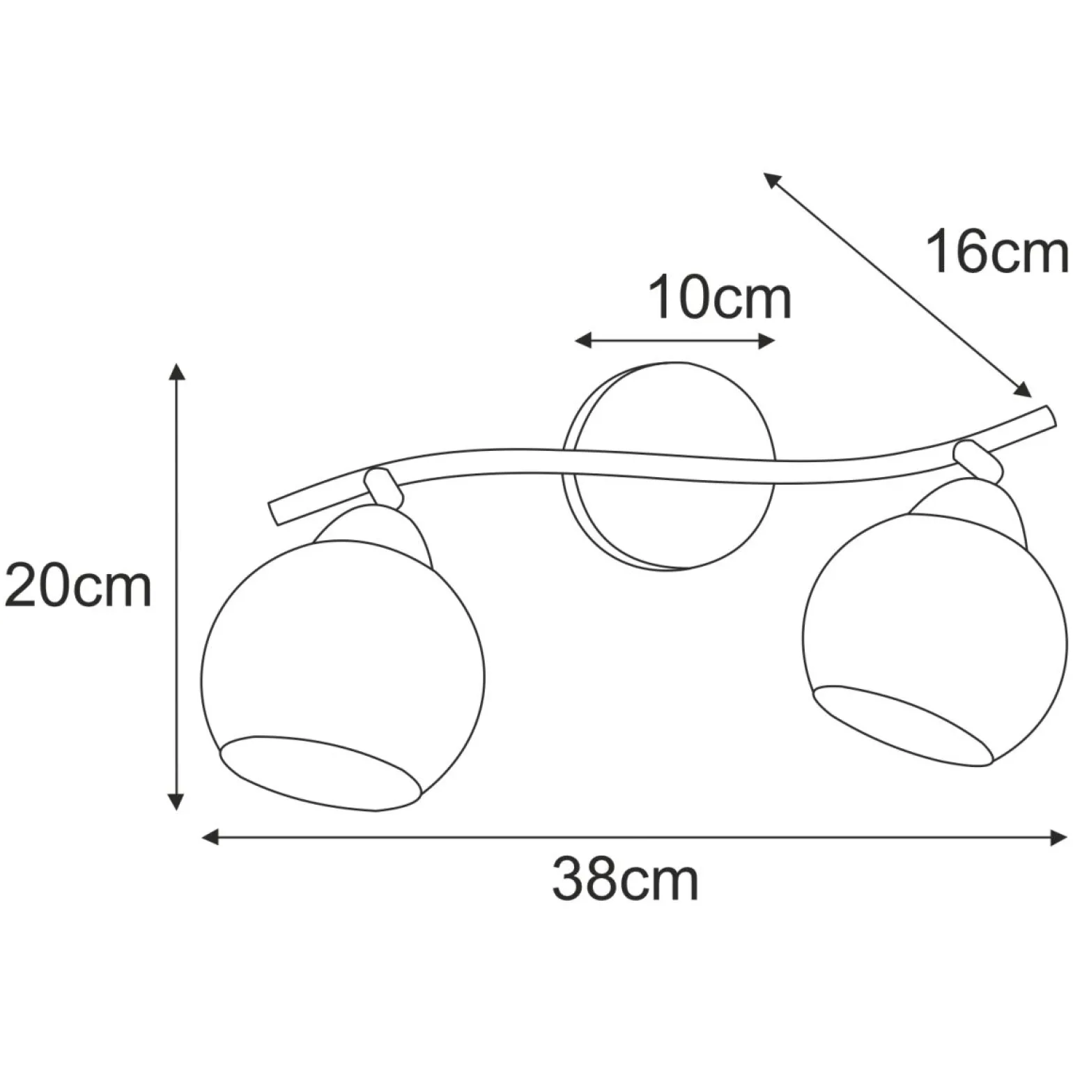 Sklep Kaja Podwójna, dekoracyjna lampa ścienna K-C9530/2 ATRIA | Kaja Oświetlenie