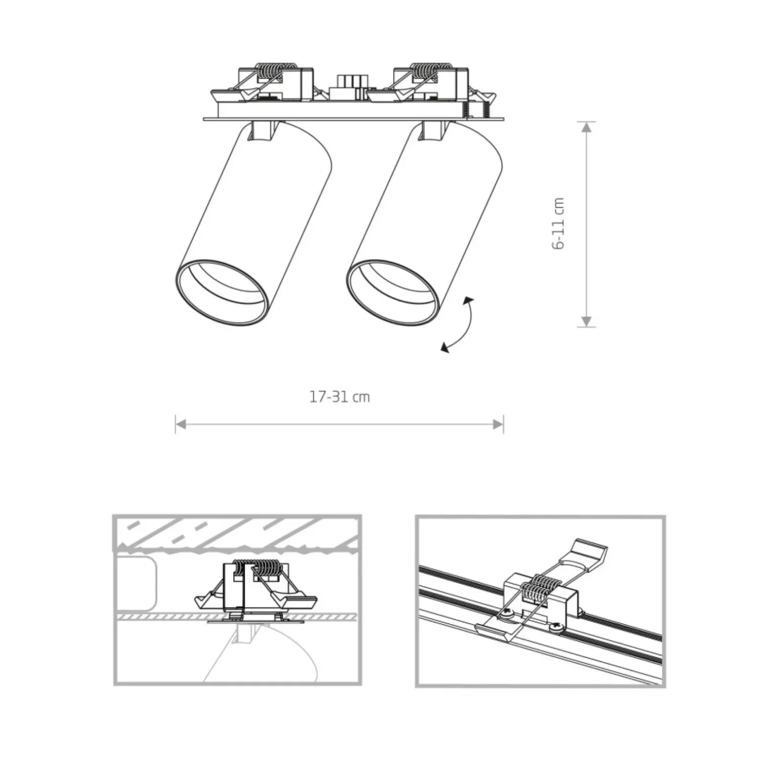 Sklep Kaja Podwójna lampa podtynkowa, w kolorze m 7834 | Kaja Oświetlenie