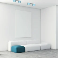 Flash Sale Podwójna lampa sufitowa, niebiesko-biała MLP7549 z serii DIXIE | Kaja Oświetleni Żyrandole Nowoczesne