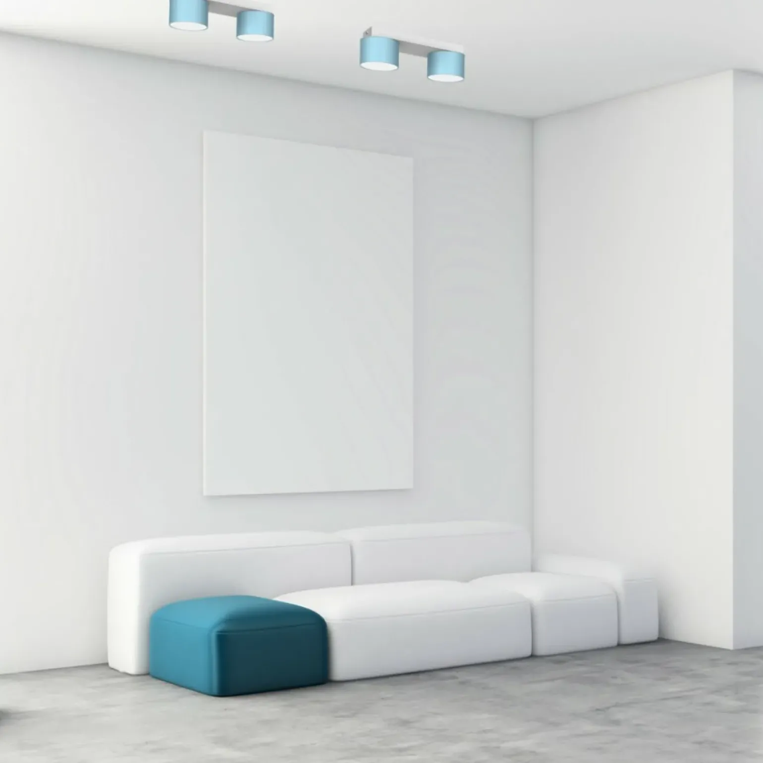 Flash Sale Podwójna lampa sufitowa, niebiesko-biała MLP7549 z serii DIXIE | Kaja Oświetleni Żyrandole Nowoczesne