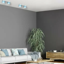 Flash Sale Podwójna lampa sufitowa, niebiesko-biała MLP7549 z serii DIXIE | Kaja Oświetleni Żyrandole Nowoczesne