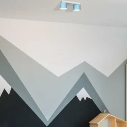 Flash Sale Podwójna lampa sufitowa, niebiesko-biała MLP7549 z serii DIXIE | Kaja Oświetleni Żyrandole Nowoczesne