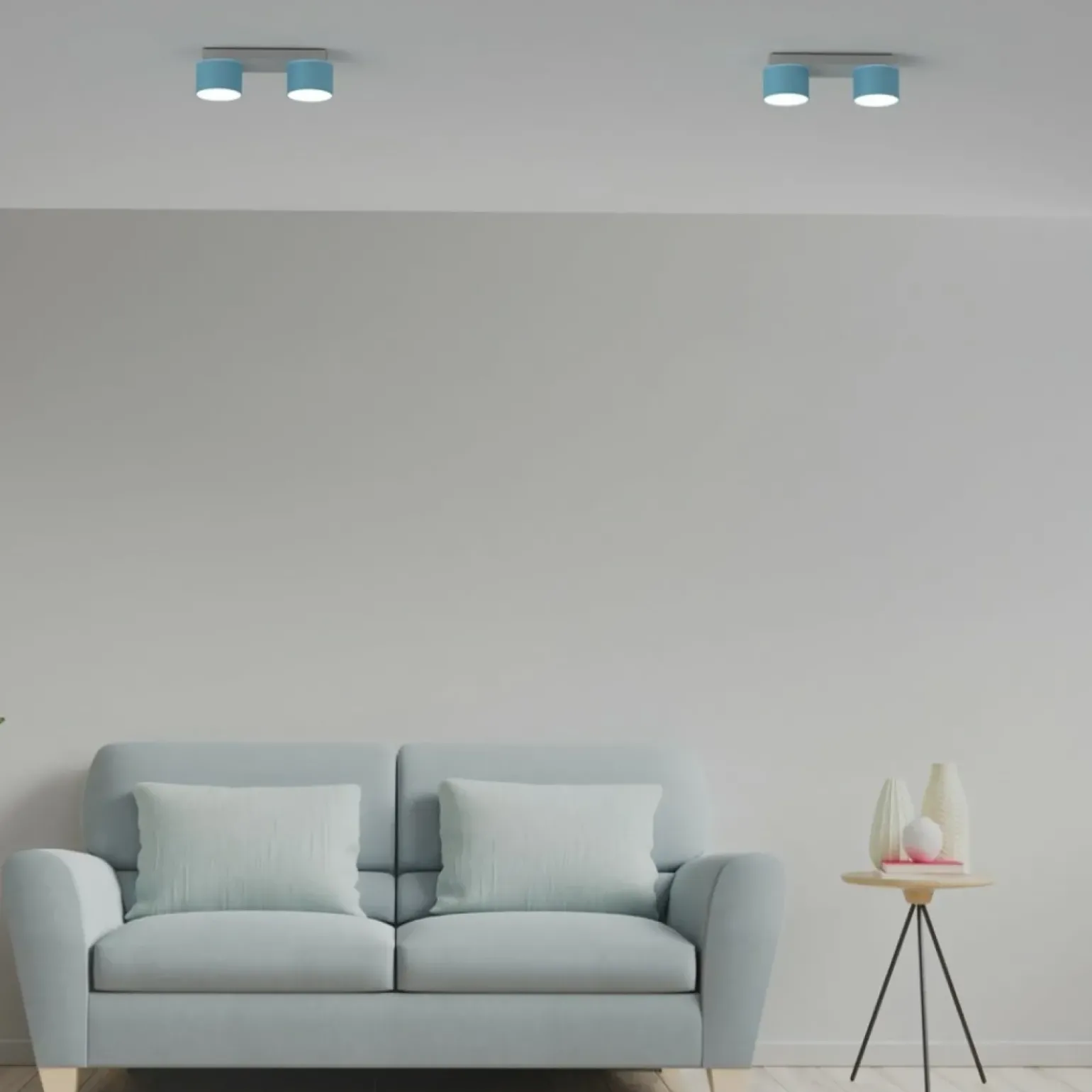 Flash Sale Podwójna lampa sufitowa, niebiesko-biała MLP7549 z serii DIXIE | Kaja Oświetleni Żyrandole Nowoczesne