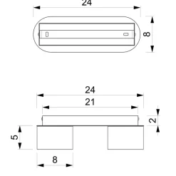 Flash Sale Podwójna lampa sufitowa, niebiesko-biała MLP7549 z serii DIXIE | Kaja Oświetleni Żyrandole Nowoczesne