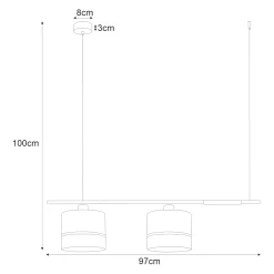 Sklep Kaja Podwójna lampa wisząca, idealna nad stół K-4366 | Kaja Oświetlenie