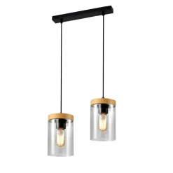 Shop Podwójna lampa wisząca na listwie, szklana 32-21991 z serii WELS | Kaja Oświetle Żyrandole Nowoczesne