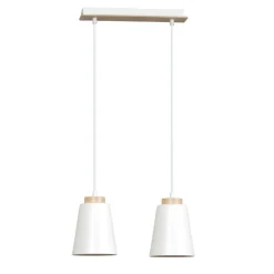 Discount Podwójna lampa wisząca na listwie białe klosze 443/2 | Kaja Żyrandole Nowoczesne